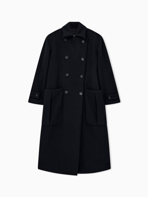 GIORGIO ARMANI OVERSIZED DOUBLE-BREASTED COAT IN DOUBLE CASHMERE WITH LAPELS