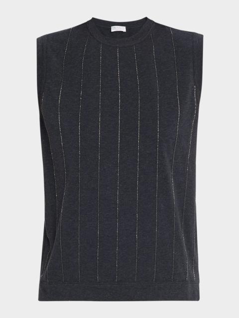 Baguette Striped Jersey Stretch Sleeveless Top