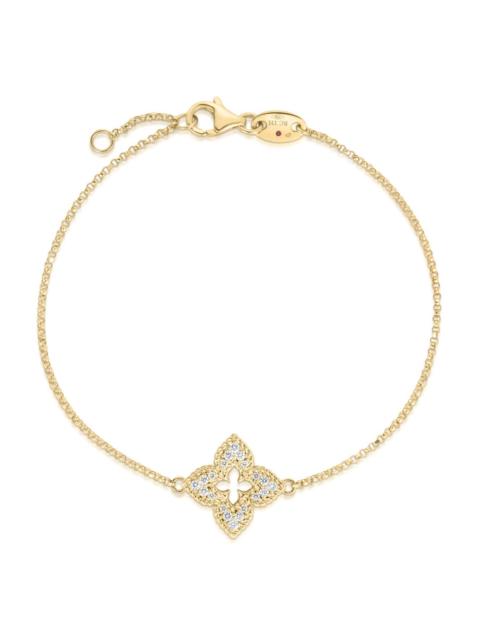 ROBERTO COIN Women's Small 18K Yellow Gold & 0.15 TCW Diamond Venetian Flower Bracelet - Yellow Gold