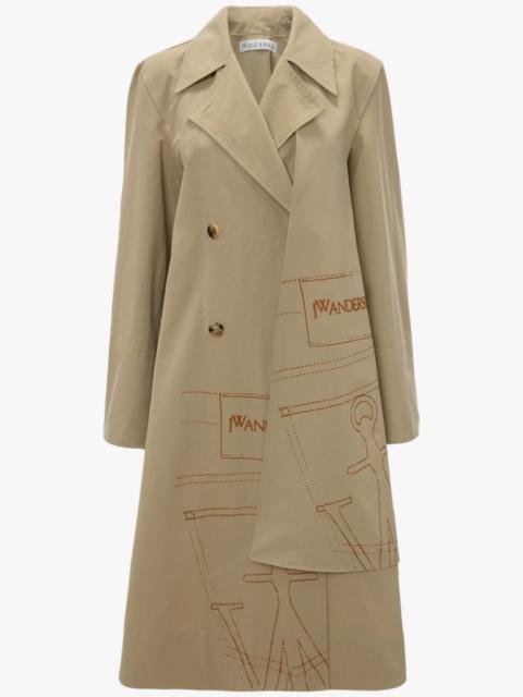 JW Anderson LOGO PRINT TRENCH COAT