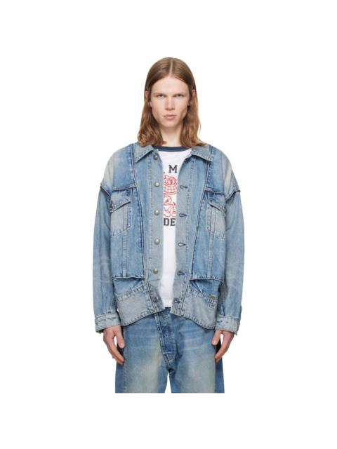 R13 Blue Roxy Moto Denim Jacket