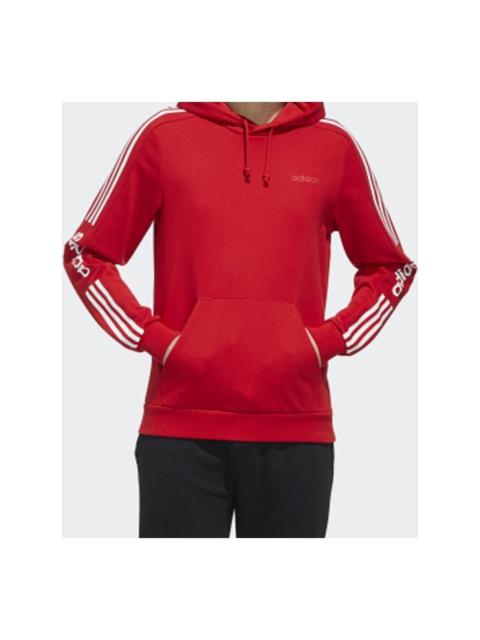 adidas neo M Ce 6S Hdy Side Stripe Knit Sports Pullover Red FU1070