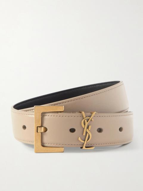SAINT LAURENT Cassandre Leather Belt
