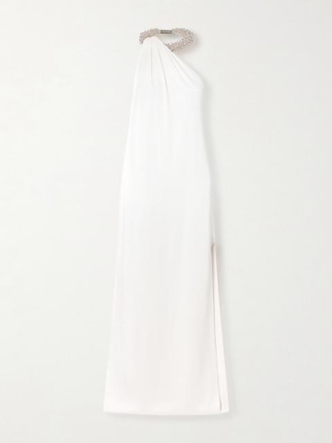 Stella McCartney One-shoulder Embellished Satin-crepe Gown
