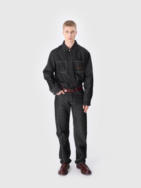 Marine Serre Moon Laser Denim Straight Jeans