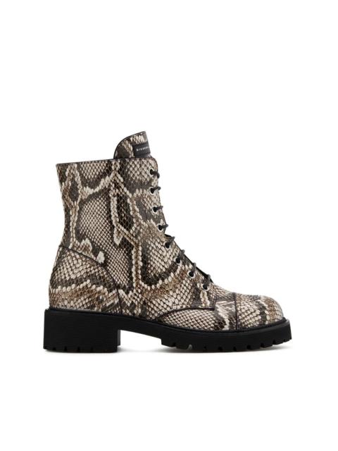 Thora snakeskin-effect boots