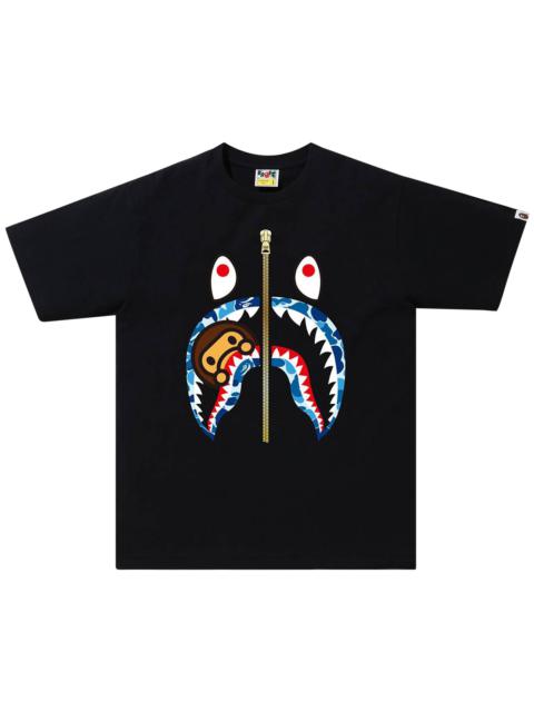 BAPE ABC Camo Milo Shark Tee 'Black/Blue'