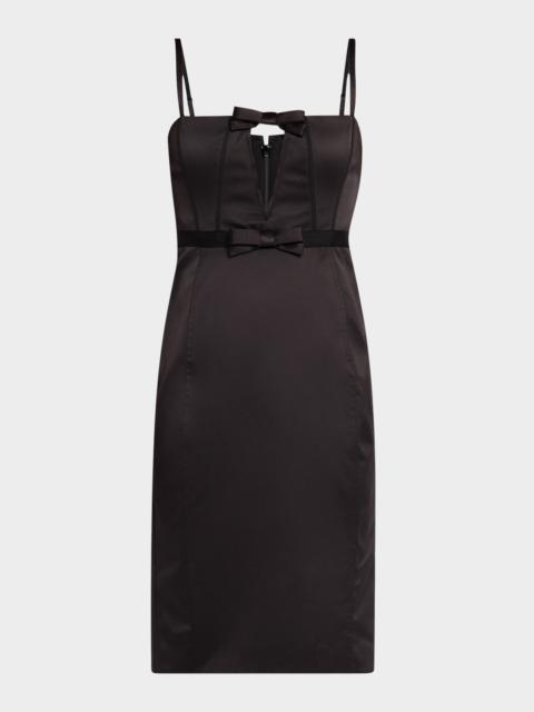 AKNVAS Carmen Sleeveless Satin Bow Dress