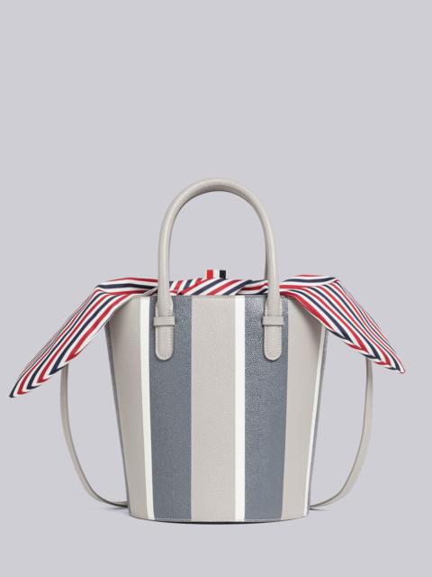 Thom Browne Stripe Pebble Grain Crossbody Bucket Bag