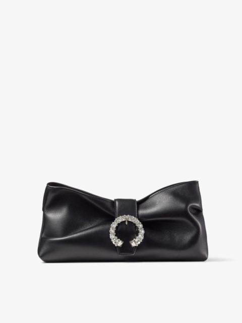 JIMMY CHOO Madeline Soft Clutch
Black Nappa Clutch Bag with Crystal Buckle