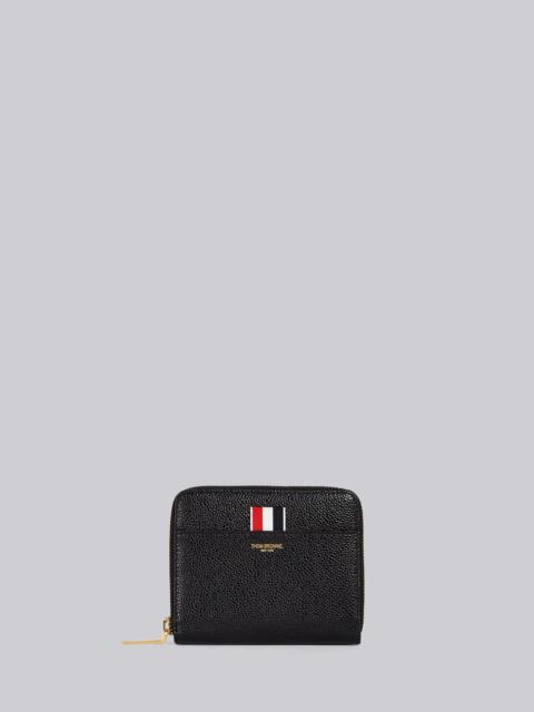 Thom Browne Short Zip Around Purse In Pebble Grain