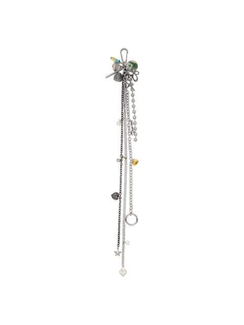 MARLAND BACKUS Silver & Gunmetal Chain Keychain
