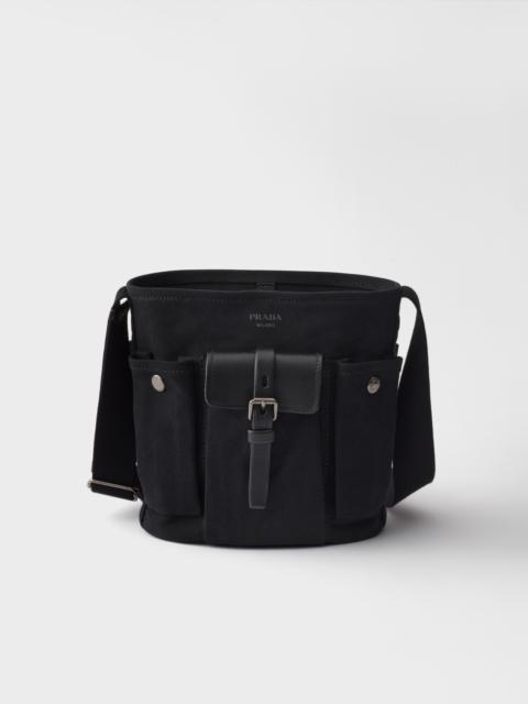 Prada Prada Route mini canvas and leather bucket bag