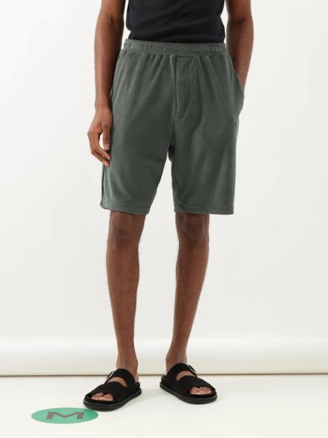 Elasticated-waist cotton-blend terry shorts