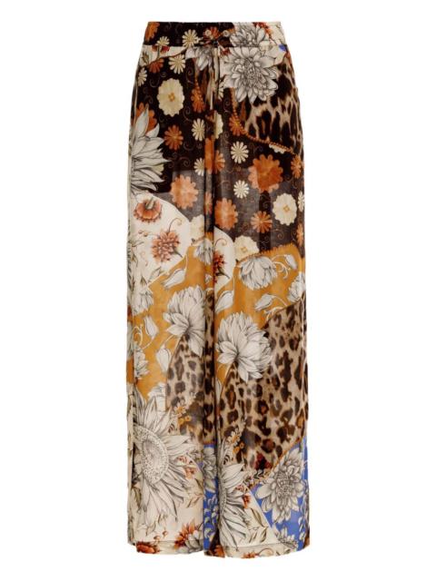 Agua by Agua Bendita Winter floral-leopard print trousers
