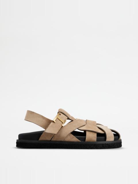 T TIMELESS SANDALS IN SUEDE - BROWN
