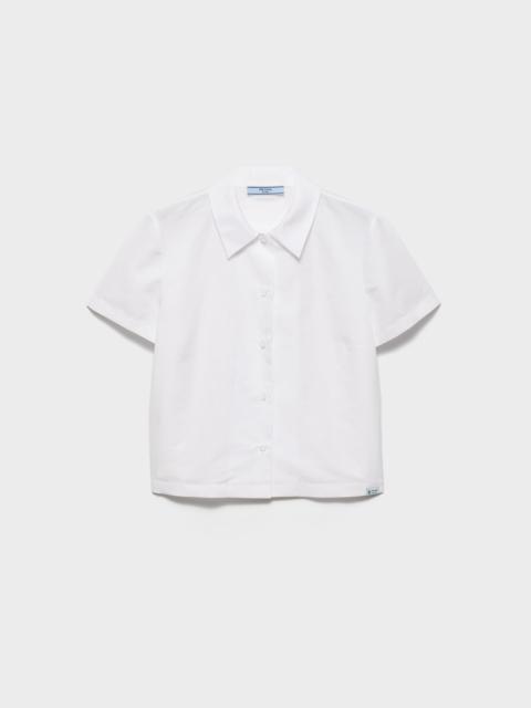Prada Short-sleeved linen muslin shirt