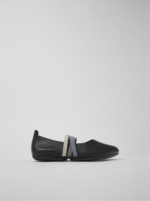 CAMPER Twins Black Leather Ballerina for Women