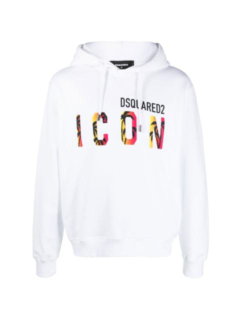 Icon-print hooded sweatshirt