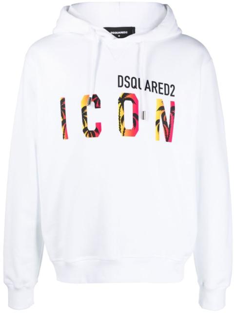 Icon-print hooded sweatshirt