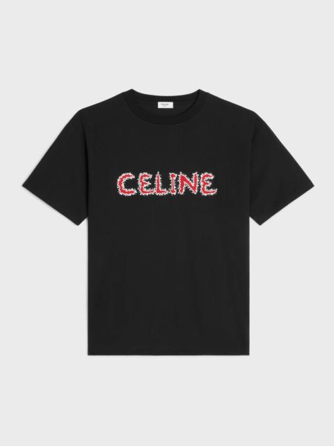 CELINE Loose Celine cotton jersey t-shirt with rhinestones