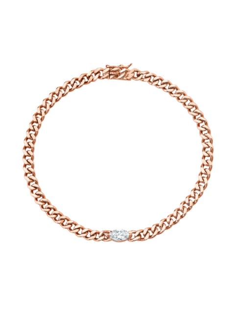 ANITA KO Diamond Marquise Center Small Cuban Chain Link Bracelet