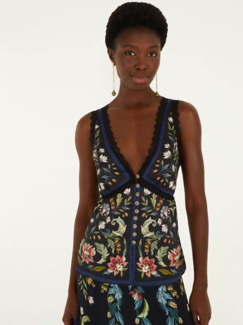 FARM RIO Natalia Lace Sleeveless Blouse