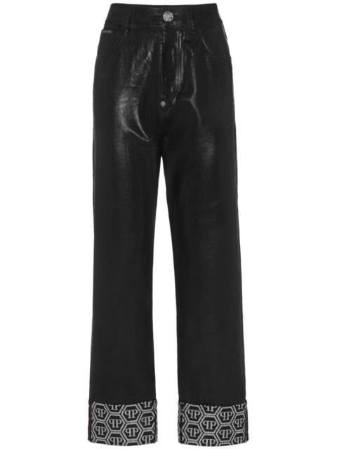 PHILIPP PLEIN monogram-pattern trousers