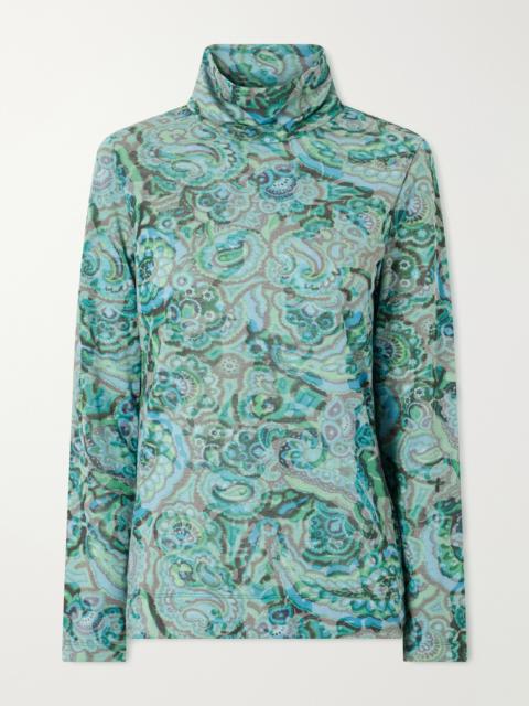 Dries Van Noten Printed Jersey Turtleneck