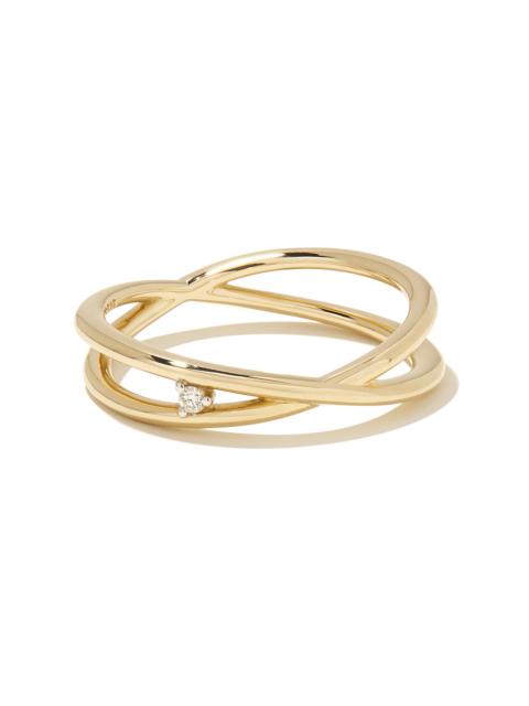 KENDRA SCOTT Caroline 14k Yellow Gold Band Ring in White Diamond