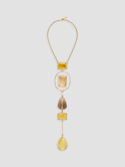 Givenchy Women's Rainbow Drop Necklace in Metal and Crystals - Yellow