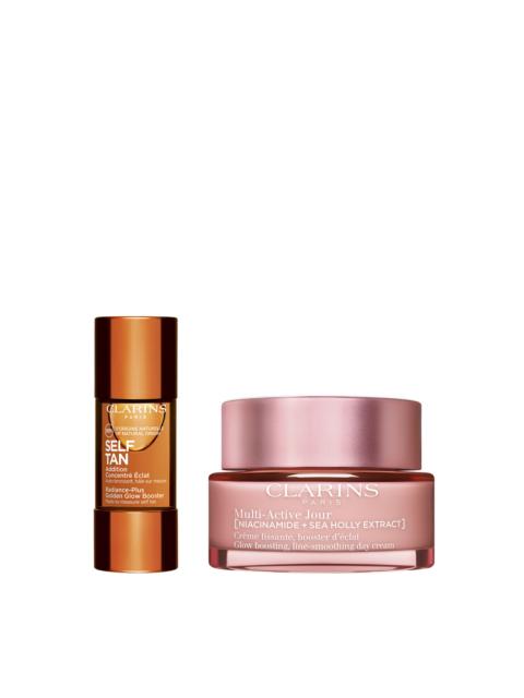 CLARINS Tanning Essentials for Face - Self Tanning Face Drops & Multi Active Day Moisturizer