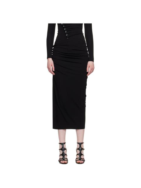 rabanne Black Jersey Midi Skirt