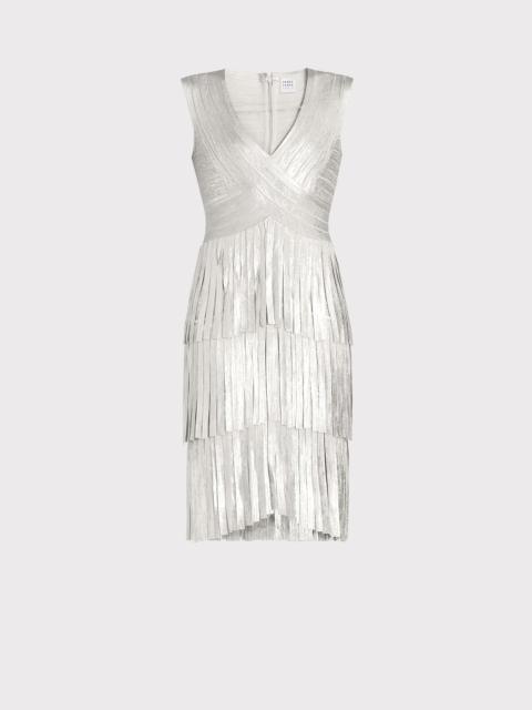 HERVE LEGER THE METALLIC GRACIE MIDI DRESS