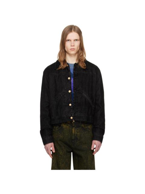 Black Garment-Dyed Denim Jacket