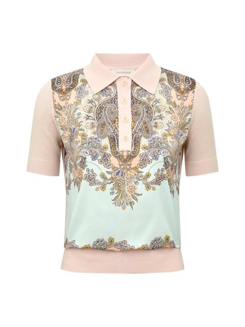 Zimmermann CLASH PRINTED SILK POLO