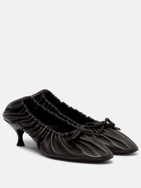 herbert levine Gather Around ruched leather pumps