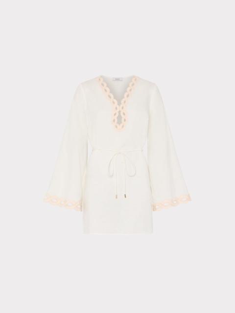 MILLY Linen Chain Embroidery Cover-Up