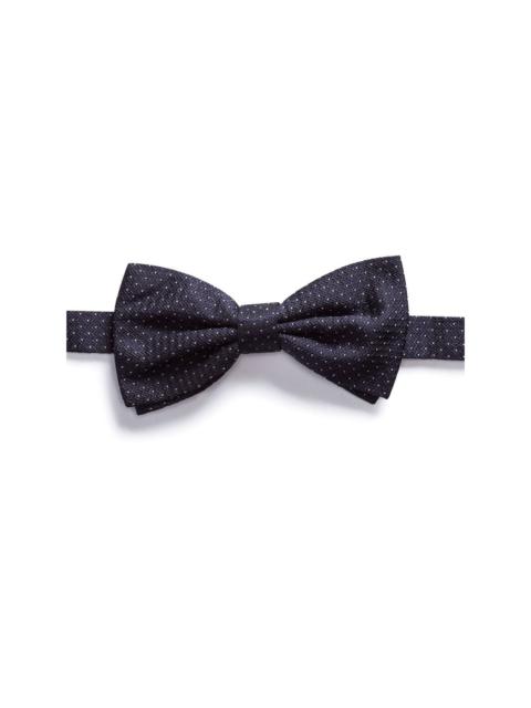 micro-print silk bow tie