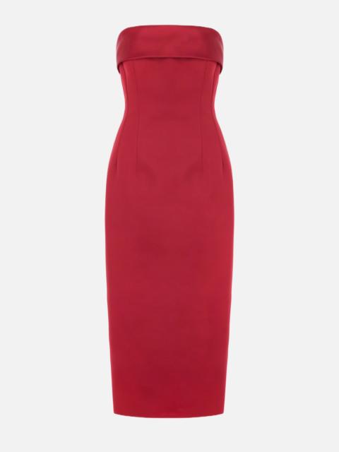 EMILIA WICKSTEAD Keeley Dress in Red Duchesse Satin