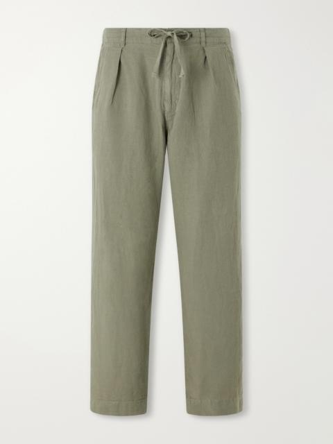 Polo Ralph Lauren The Lateef Straight-Leg Pleated Linen Drawstring Trousers