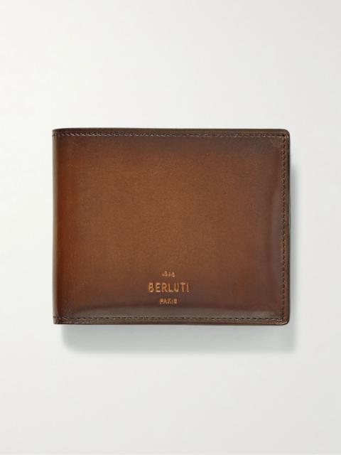 Berluti Makore Venezia Leather Billfold Wallet Dark brown