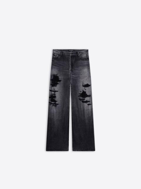 BALENCIAGA Men's Trompe L'œil Large Baggy Pants in Grey