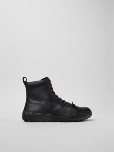 CAMPER Peu Serra Black Leather Ankle Boots for Women.
