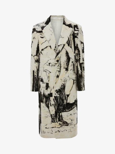 Alexander McQueen Blake Illustration Dante Jacquard Coat in Multicolor