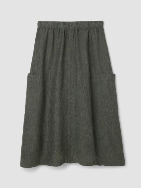 EILEEN FISHER Washed Organic Linen Délavé Cargo Skirt