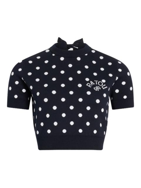 PATOU polka-dot knitted T-shirt
