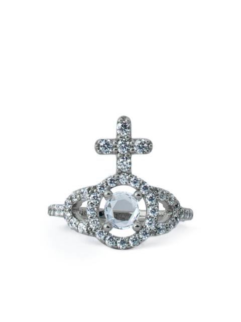 Vivienne Westwood cross orb crystal ring
