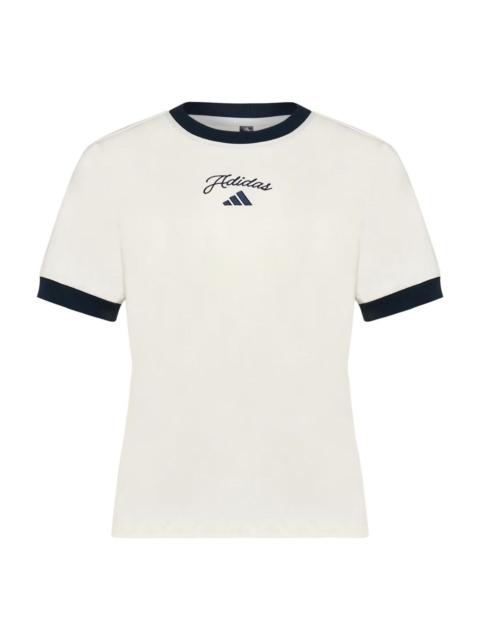 adidas (WMNS) adidas Short-Sleeve T-Shirt Asia Sizing 'Off White' KZ1583