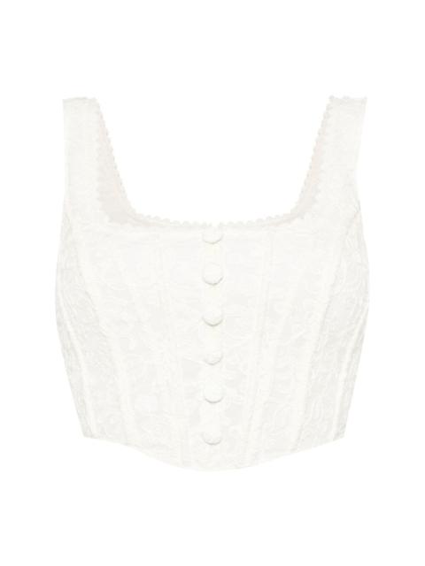 cropped lace corset top